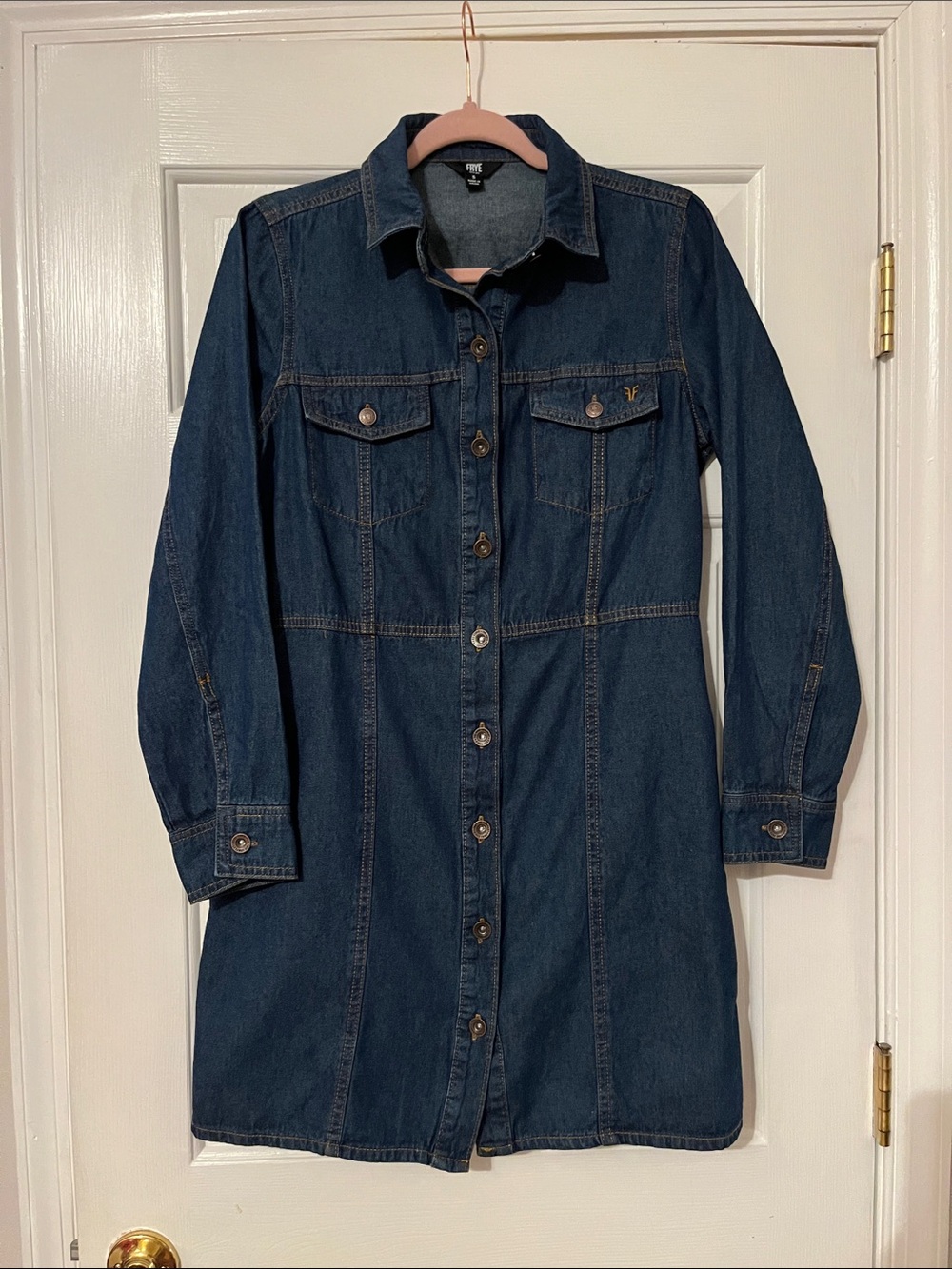 Frye Dark Blue Denim Shirt Dress